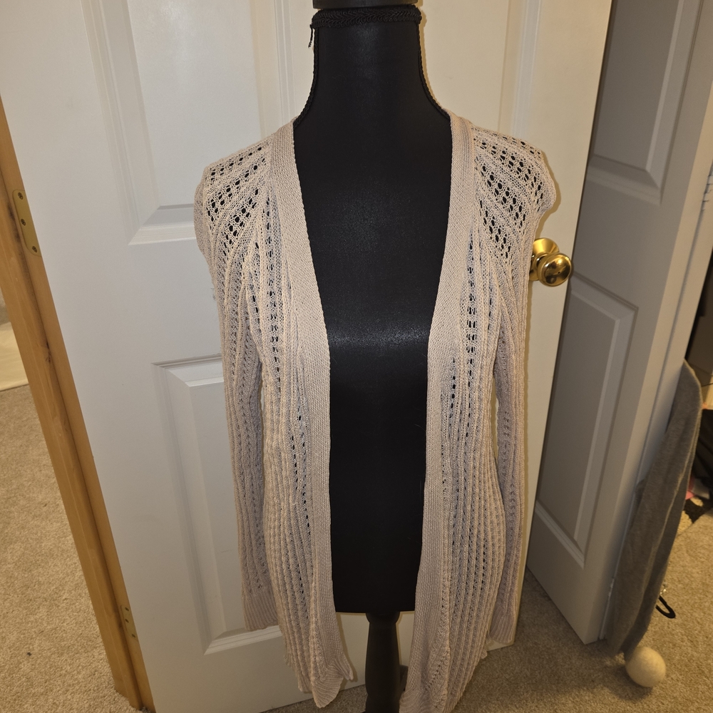 Chic Open-Front Cardigan - Light Beige